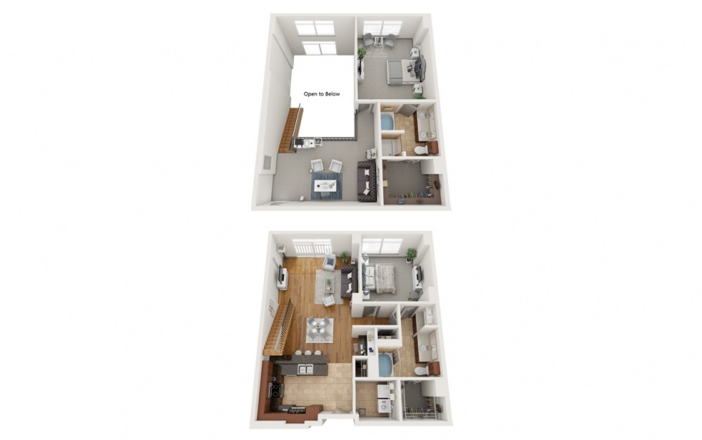 PH2 - 2 bedroom floorplan layout with 2 baths and 1766 square feet. (Signature)