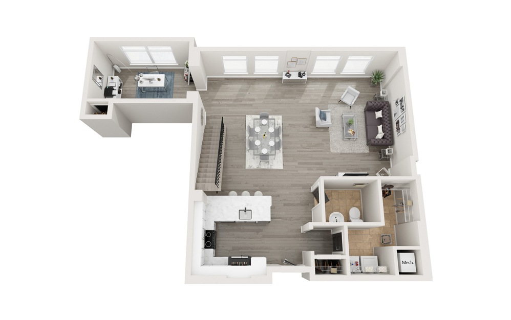 PH3 - 2 bedroom floorplan layout with 2.5 baths and 2214 square feet. (Floor 1)