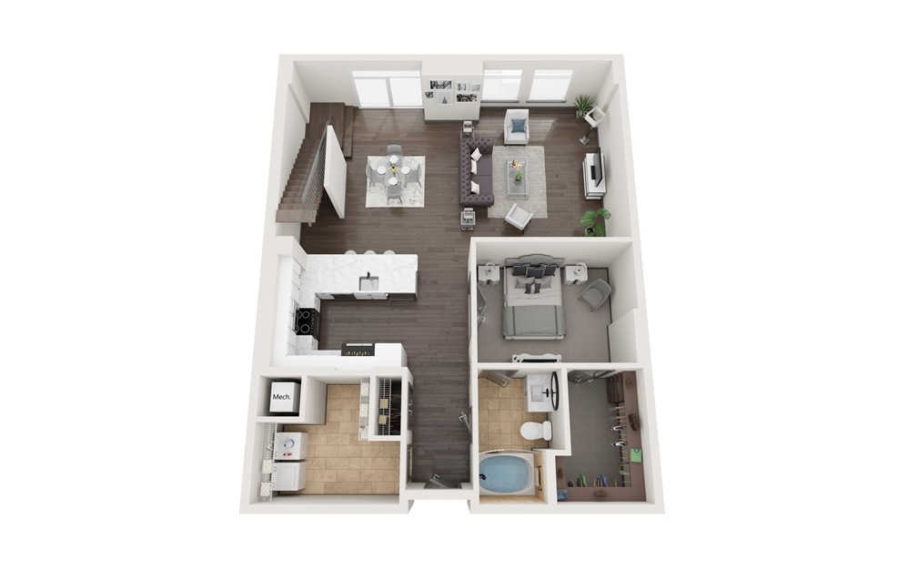 PH4 - 2 bedroom floorplan layout with 2 baths and 1887 square feet. (Floor 1)