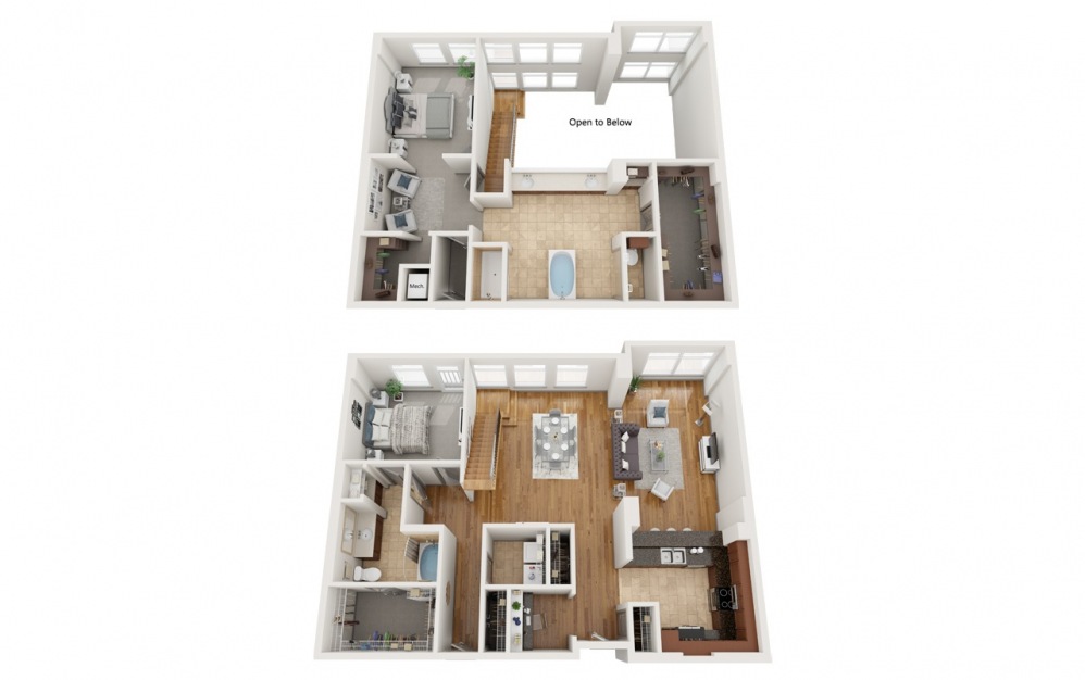 PH6 - 2 bedroom floorplan layout with 2 baths and 2610 square feet.