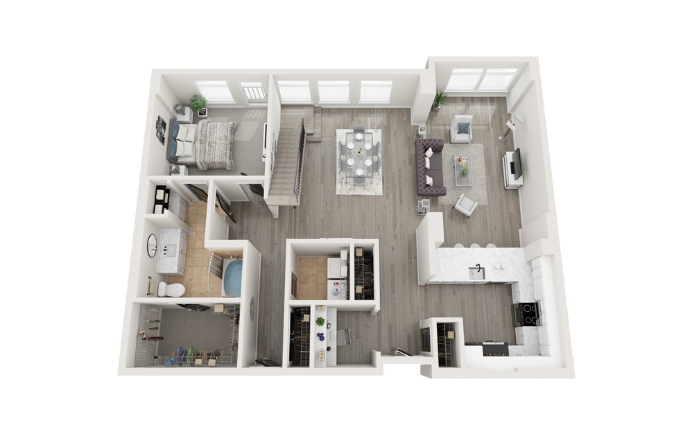 PH8 - 2 bedroom floorplan layout with 2.5 baths and 2813 square feet. (Floor 1)