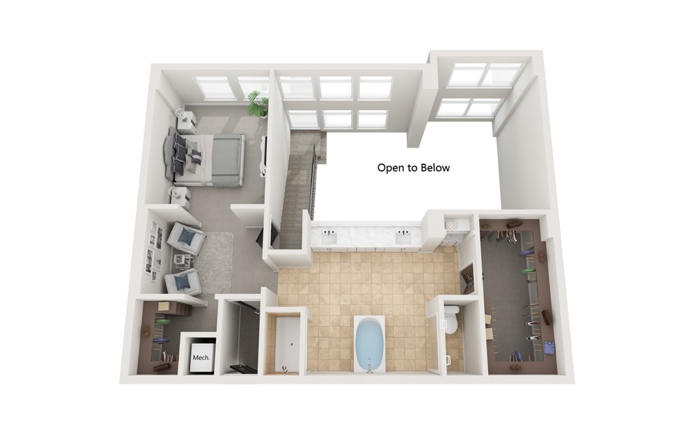 PH8 - 2 bedroom floorplan layout with 2.5 baths and 2813 square feet. (Floor 2)